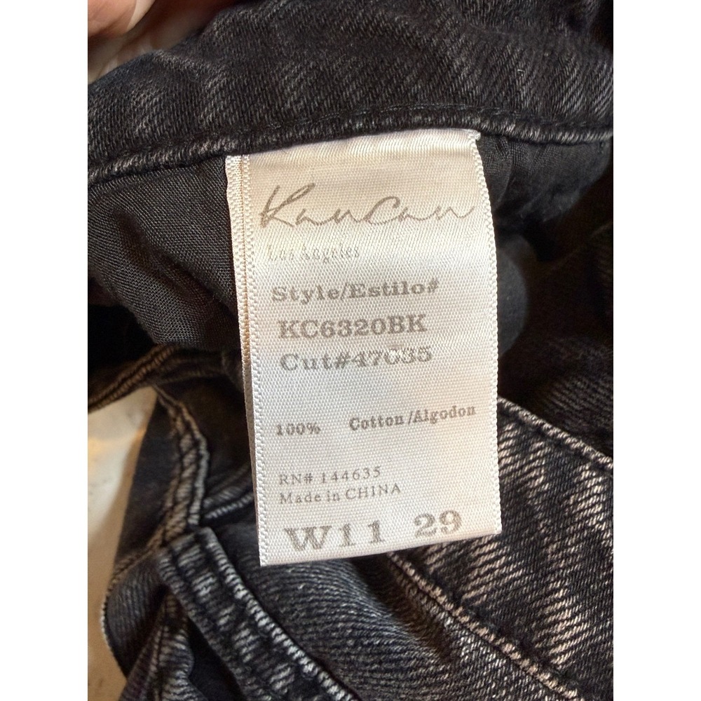 KanCan Los Angeles Distressed Frayed Denim Shorts Washed Black KC6320BK Size 29‎ - Picture 5 of 6